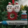 2021 Kerstboomdecoratie Xmas Ornament Product gepersonaliseerde familie van 1-9 hanger pandemie met spuit Festival Gift