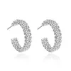 BABYLLNT mode 925 en argent Sterling pour les femmes demi-rond maille boucle d'oreille cadeau de noël fête de mariage bijoux Sh