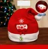 Bonnet/Crâne Casquettes Chapeaux De Noël Rouge et Blanc Enfant Chapeau De Dessin Animé Père Noël Elk Led Chapeau Lumineux Décoration De Fête À Thème pour Les Enfants