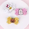 ヘアアクセサリーグリッターボウハロウィーンヘッドバンドカボチャゴーストヘアバンドM3718