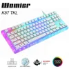 Womier-Teclado mecánico K87 de 87 teclas, intercambiable en caliente, RGB, para juegos, interruptor Gateron de vidrio translúcido 80% con Base cristalina