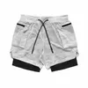 Men's Shorts 2022 Men's Casual 2 In 1 Running Quick Dry Fitness Short Pants Homme Gyms Workout Sport Board Bottoms Male