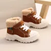 Children warm Martin boots winter boys plus thicken velvet cotton shoes girls waterproof short boots baby cotton boots 210713