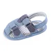 First Walkers Sommer Baby Jungen Jeans Denim Flache Ausschnitte Schuhe Kleinkind Streifendruck Weich Bequem SHL070