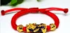 Cambiamento del bracciale umore di colore Obsidian dorato PI XIU uomini e donne in stile rosso corda a corda braccialetti9544117