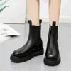 Real Leather Women Ankle Boots Fashion Platform Warm Fur High Heel Winter Shoes Woman Casual Footwear Size 35-40 Y1105