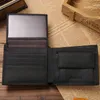 Wallets Men's Luxury Genuine Leather Bifold Short Wallet With Coin Pocket Holder Business Slim Men Fashion