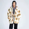 TEDSN Hip Hop Giacca in lana d'agnello Pullover con stampa orso Felpe con cappuccio Uomo Harajuku Streetwear Cappotto oversize per coppia Outwear Inverno 211110