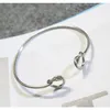 Peach Heart Knot Bracelet Minimalist Openings Bracelet Joker Fashion Wholesale Women's Clothing Accessories Manufacturer Q0719