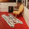 Cute cartoon tiger shaped soft touch small decoration area rug 80x160cm, INS popular Nordic style home collection carpet 210301