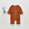 Jumpsuits 0-2 Jahre Baby Kleinkind Langarm Kind Mädchen Strickwaren Strampler für geborene Kleidung