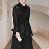 Women's Wool Women's & Blends 2022 Black Cashmere Coat Women Winter Thickened Outwear Jacket Female Korean Fashion Green Long Woolen