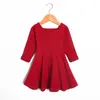 Otoño niñas vestido de manga larga algodón ropa para niños vestidos sin hombros para niñas ropa infantil DT484 Q0716