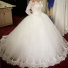 ZJ9151 Sexy High Quality Wedding Dress 2021 Ball Gown Elegant White Ivory Long Sleeve Bride Dresses Lace Bottom2734