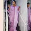 Ethnische Kleidung Afrikanisches Kleid für Frauen Seide Perlen Abaya Bandage Maxi Bazin Vintage Langarm Robe Kleider Afrika Sexy Lady Party