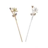 Hårklipp Barrettes 1st Vintage Lotus Flower Long Hairpin Stick Metal Pins Women Jewelryaa