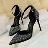 2022 Scarpe eleganti da donna Tacchi alti Designer da donna Décolleté in vera pelle Sandali da donna Fondi da sposa con scatola Scarpa in oro nero dorato