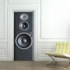 Naklejki ścienne DIY 3d głośnik dźwiękowy Drzwi naklejki do sypialni salon Plakat PVC Wodoodporny Naklejka 77 * 200 cm