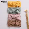 Solid Bows Nylon Baby Headband Striped Cable Knit Girl Hairband Soft Elastic Hair Bands For Children Kids Hair Accessories 2021