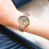 여성 시계 여성용 럭셔리 스테인레스 스틸 스트랩 손목 시계 세련된 석영 숙 녀 시계