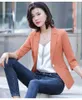 女性のオフィスブレザー夏のカジュアルな女性の半袖スーツのファッションスリムなジャケット5色の210527