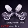 Rökning Tillbehör 4mm Tjock Club Banger Domeless Quartz Nail 10mm 14mm 18mm Man Kvinna 90 45 grader 100% Quartz Banger Nails för Bong