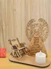 Julminnelse Stearinljus Trä prydnad Angel dikter Memror Kloktar Rocking Chair Decorations