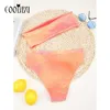 COOBbu Tie Dye Bikinis 2021 Wysokiej talii Swimsuit Kobiety Push Up Swimweear Ribbed Kąpiel Kostium Seksowne Błyszczące Bikini Zestawy X0522