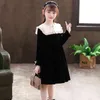 Princess Dress for Girls 2021 Winter Velvet Party Birthday Dresses Long Sleeve Thicken Fall Ball Gown Kids Vestidos for children G1218