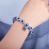 Mode Argent Couleur Strand Bracelet Evil Blue Eye Main Palm Bracelets pour Femmes Perles Chaîne Vintage Bijoux Femme Cadeaux