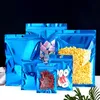 1000ピース/ロットブルーの再封鎖可能な臭い防止のジッパーロックアルミホイルの袋袋のクリアフロントハングホールの食品貯蔵のための包装袋