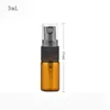 Flacon pulvérisateur en verre ambré avec atomiseur cosmétique de soins de la peau pour flacon rechargeable en aérosol 3 ml 5 ml 10 ml