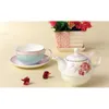 イギリスの創造的な茶のコーヒーセラミックのやかんの花セット子供の母片手カップポットベルトフィルター穴