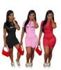 Women Lucky Label Jumpsuits Summer Clothing casual Letter Rompers Skinny Bodysuits Solid color One piece pants 5140