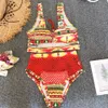 Sexy Brazilian Bikini Women Swimsuit African Print Bandage Swimwear Mesh Thong Bikini Set High Waist Bathing Suit Plus Size 210604