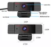 2K 2560*1440 Full HD Webcams With Built-in Microphone USB Plug Cam For PC Computer Mac Laptop Desktop YouTube Skype