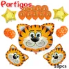 Décoration de fête 1set 44 * 64cm Vache Tigre Zèbre Tête De Cochon Ballons Ferme Animal Thème Étoile Décor 3.2g Latex Hélium Fournitures Balaos Jouets