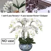 Grandi orchidee artificiali PU Real Touch Hand Set Vetro artificiale Grande composizione di fiori artificiali Nessun vaso Decorazione domestica 210624