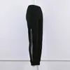 Women Sexy High Zipper Split Mid Waist Wide Leg Pants Autumn Elastic Woman Trousers Casual Black Long Loose Harem Pencil 211115