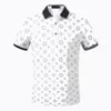 Men S Polos Classic Letters Embroidery Stripe Pattern Luxury High Quality Fashion Top Men's Polo Shirt Black and White Casual Short Sleeve M-3XL