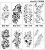 Sketch Flower Tattoo Sticker Sketch Tattoo Sticker Paper Rose Flower Black and White Flower Tattoo