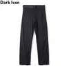 Plisowane proste spodnie męskie szare spodnie mody uliczne mężczyźni spodnie czarne 210603