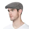 Neue Mann Berets Baumwolle Britischen Vintage Flache Kappen Gatsby Männlich Solide Grau Schwarz Frühling Herbst Winter Einstellbare Fahrer Hüte