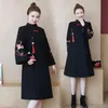 Ethnic Clothing Embroidery Qipao Women Style Vintage Plus Size Chinese Dress Modern Improve Female Cheongsam Tang Suit Thicken 5XL Hanfu