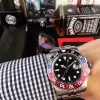 Com caixa original Novo estilo Mens Red Blue Bezel Relógio automático Calendário dos homens Full Steel Gmt Batman Relógios Men Sapphire 116719 Business Dive Relógios de pulso