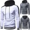 Herfst heren mode effen kleur hoodies lange mouw strakke casual sportkleding casual kleding twee stijlen