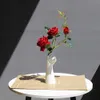 Estilo Nórdico Forma de Mão Flores Modernas para Home Office Decor Criativo Composição Floral Sala De Visitas Ornamento Cerâmica Vaso