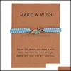 Charm Bracelets Jewelry Fashion Dolphin Heart Blue Braided Rope Chain For Women Turquoise Turtle Five Star Infinity Bangle With Card Drop De