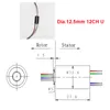 슬립 링 미니 캡슐 슬립 링 Dia.12.5mm 12 채널 2A 수집 링 회전 조인트 커넥터