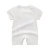 Baby Neugeborene Jungen Mädchen Strampler Sommer Mode 100% Baumwolle Kleidung Weiß Rosa Schwarz Kurzarm Kinder Jumpsuit 0-24 Monate